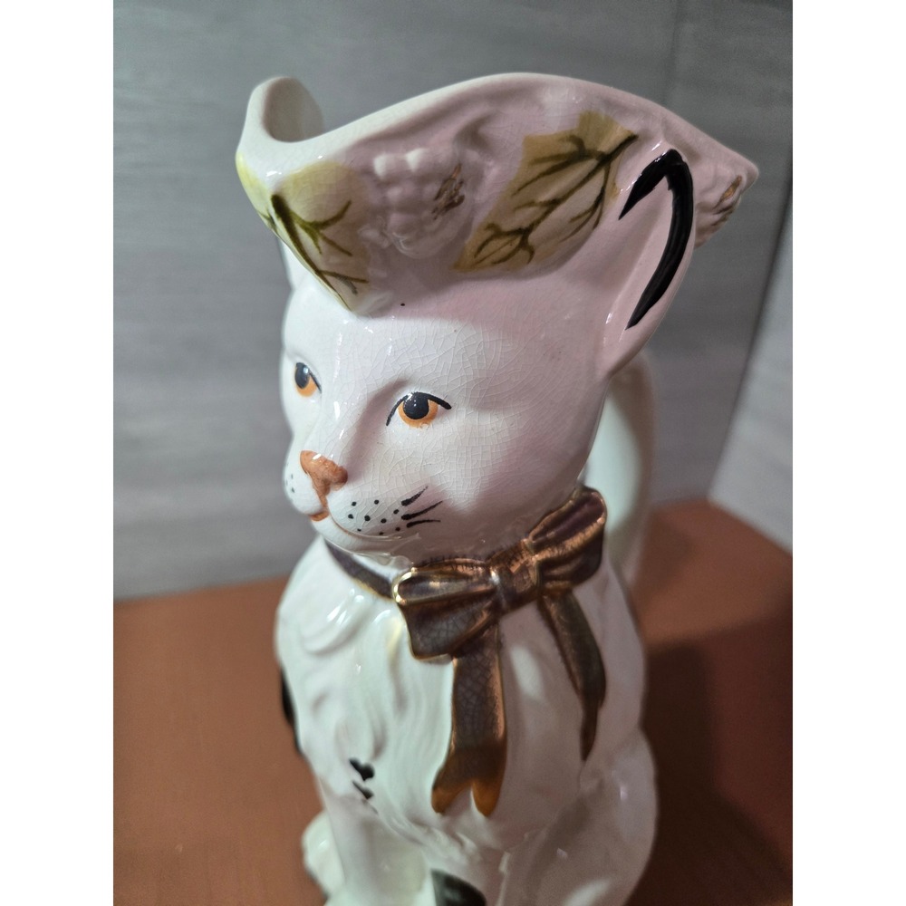 Royale Stratford Rushton Staffordshire Cat Pitcher England Hand Painted 6.5"